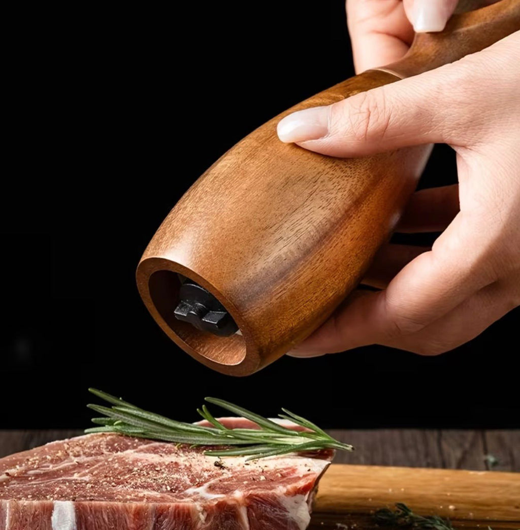 wooden pepper mill