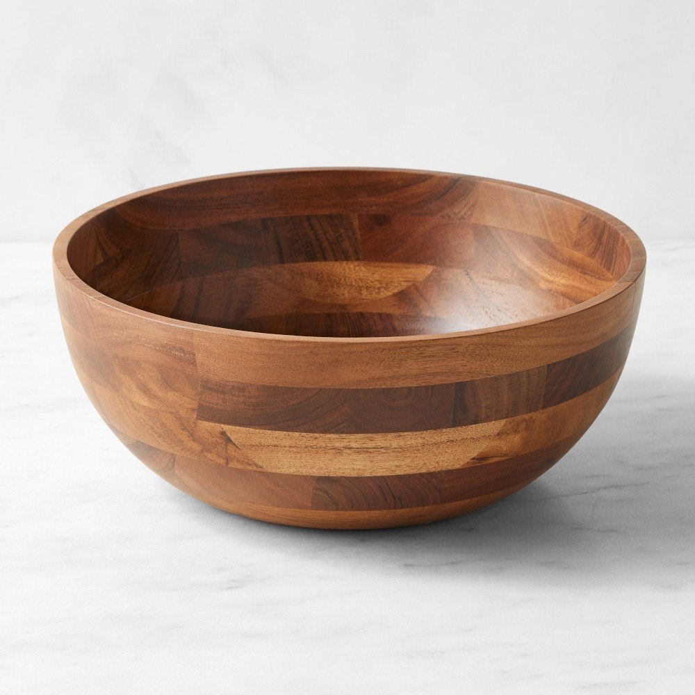 Large Acacia Salad Bowl Set